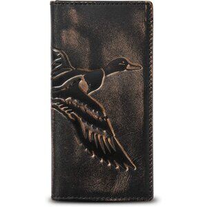 Duck Long Bifold Wallet for Men's Rodeo Wallet  Full Grain